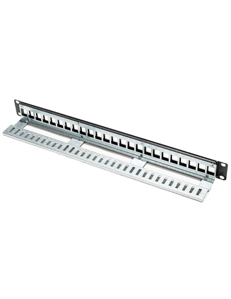 PATCH PANEL KEYST.19" 1U 24  RJ-45 + PORTABRIDAS