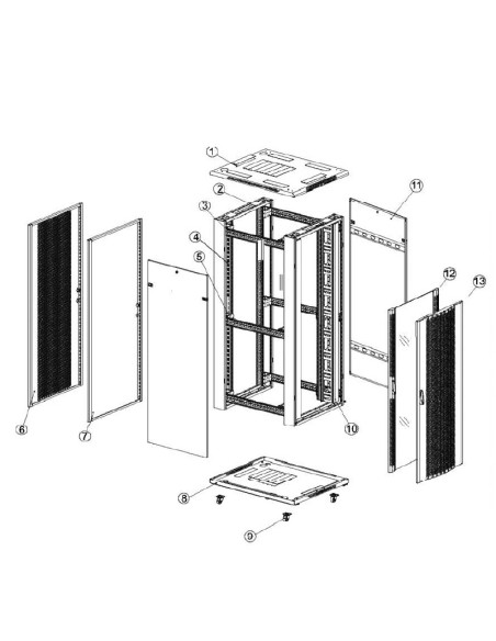 RACK ABI SUELO 42U 800x1200 DOBLE P.-DOBLE P.