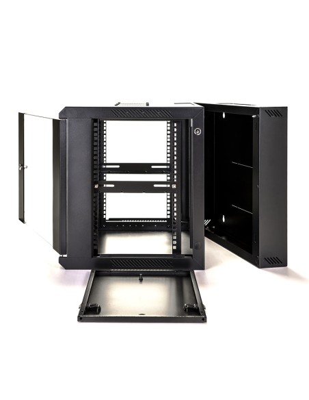 RACK MURAL ABI 6U DOBLE SECCIÓN 550 CON ACCESORIOS