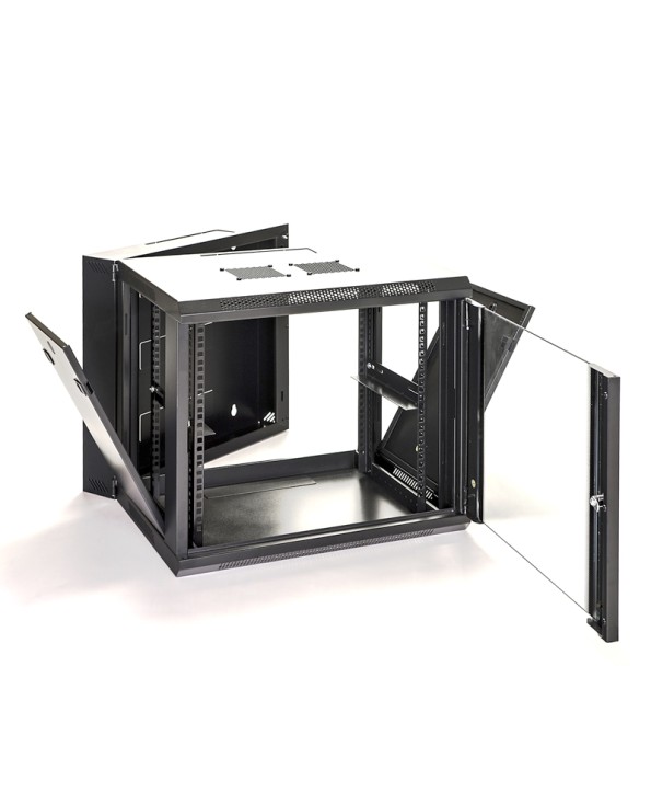 RACK MURAL ABI 9U DOBLE SECCIÓN 550 CON ACCESORIOS