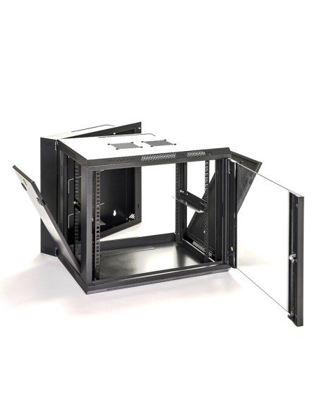 RACK MURAL ABI 9U DOBLE SECCIÓN 550 CON ACCESORIOS