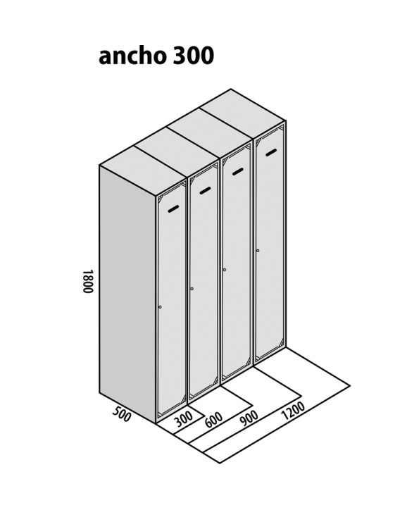 TAQUILLA BD 300 1 PUERTA 1 MÓDULO GRIS