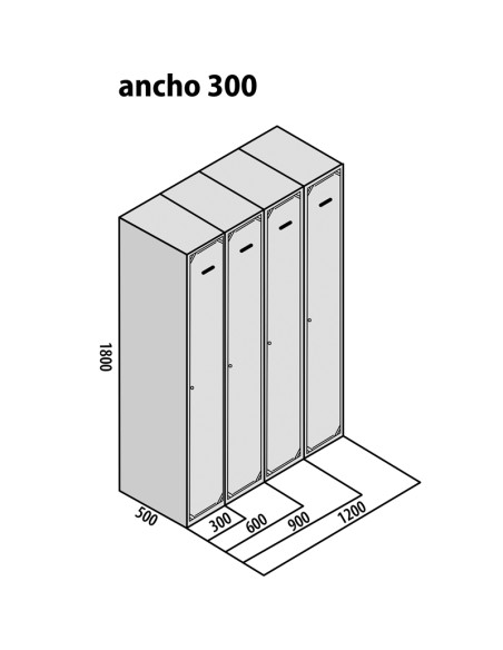 TAQUILLA BD 300 1 PUERTA 1 MÓDULO GRIS