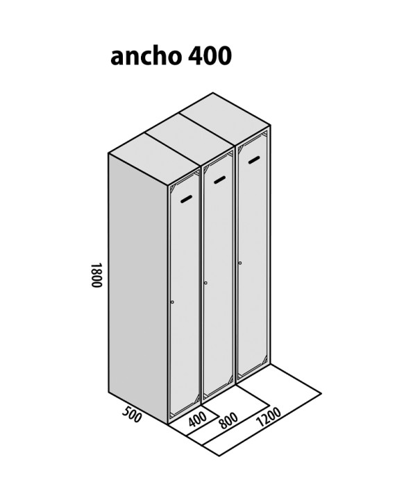 TAQUILLA BD 400 1 PUERTA 1 MÓDULO GRIS