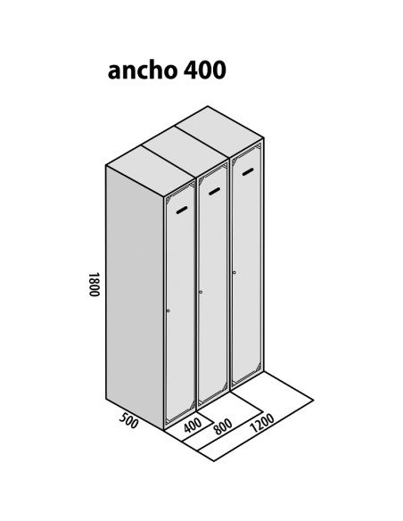TAQUILLA BD 400 1 PUERTA 1 MÓDULO GRIS