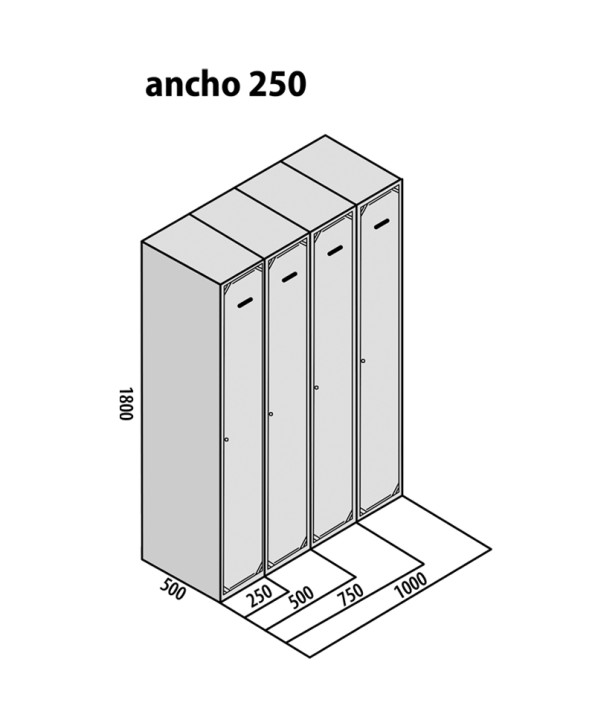 TAQUILLA BD 250 1 PUERTA 2 MÓDULOS AZUL