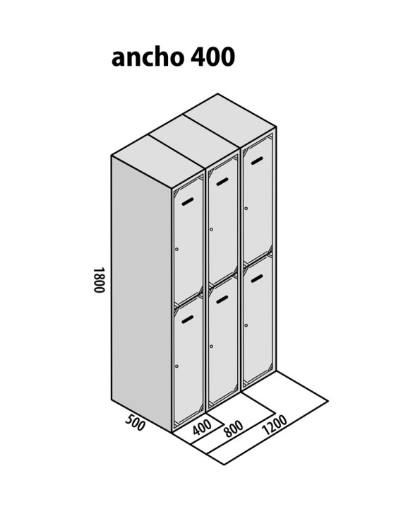 TAQUILLA BD 400 2 PUERTAS 1 MÓDULO AZUL