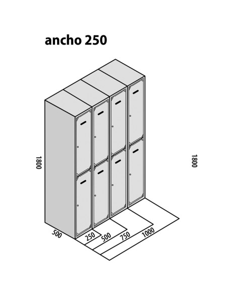 TAQUILLA BD 250 2 PUERTAS 3 MÓDULOS AZUL