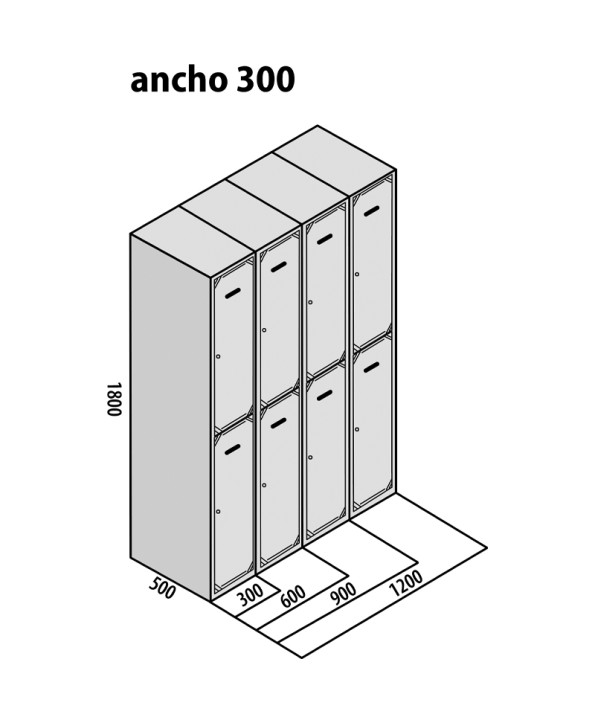 TAQUILLA BD 300 2 PUERTAS 4 MÓDULOS ROJO