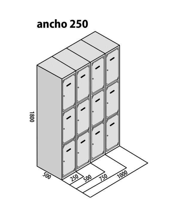 TAQUILLA BD 250 3 PUERTAS 2 MÓDULOS AZUL