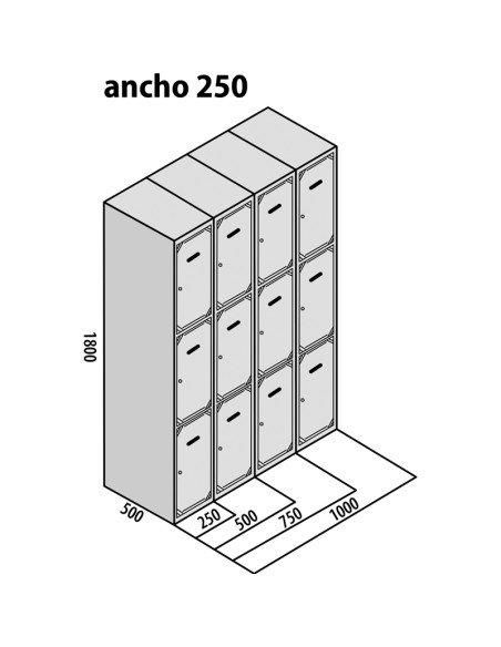 TAQUILLA BD 250 3 PUERTAS 3 MÓDULOS AZUL