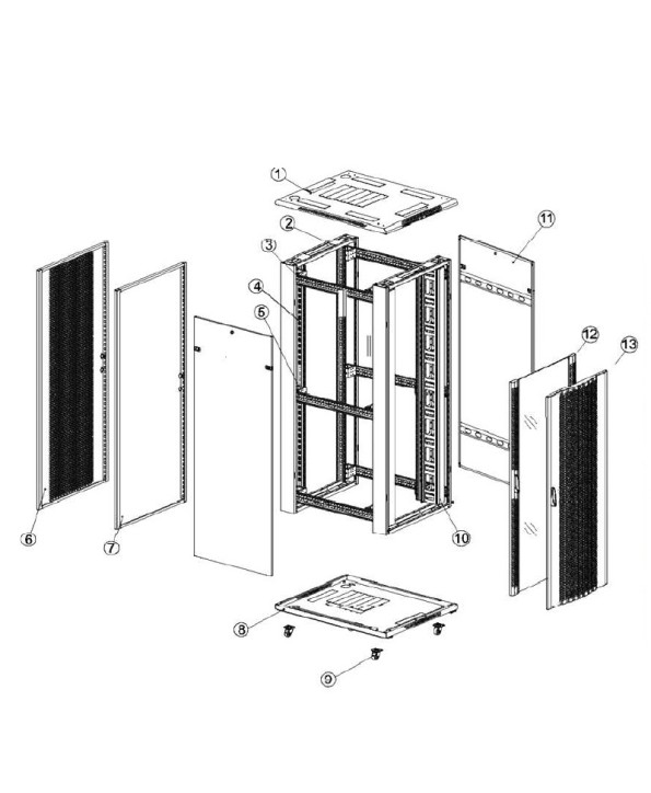 RACK ABI SUELO 42U 800x800 A DOBLE P.-PERFORADA