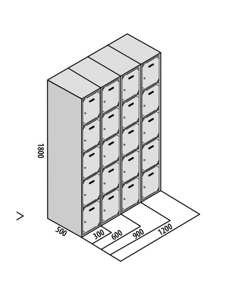 TAQUILLA BD 300 5 PUERTAS 3 MÓDULOS AZUL