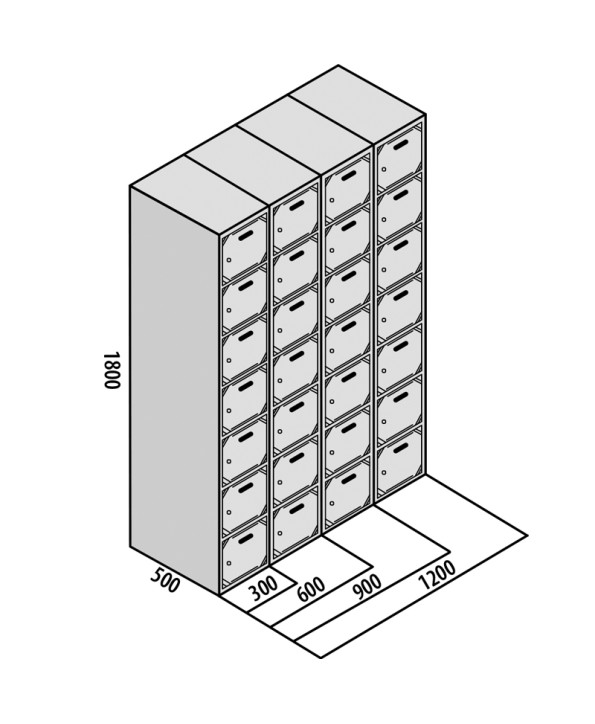 TAQUILLA BD 300 7 PUERTAS 2 MÓDULOS AZUL
