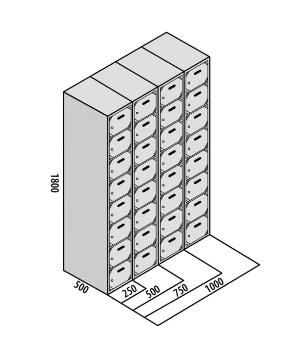 TAQUILLA BD 250 8 PUERTAS 1 MÓDULO ROJO