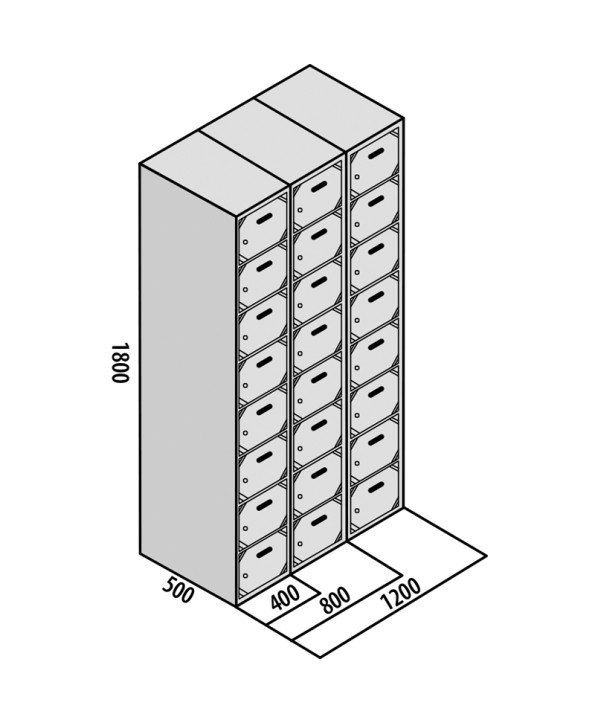 TAQUILLA BD 400 8 PUERTAS 1 MÓDULO ROJO