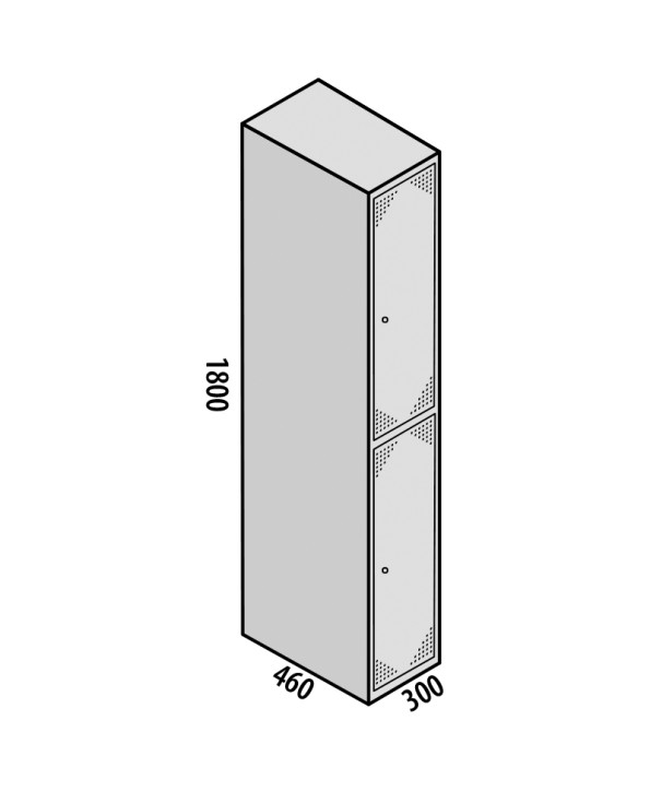TAQUILLA DESMONTADA EN CAJA 2 PUERTAS GRIS