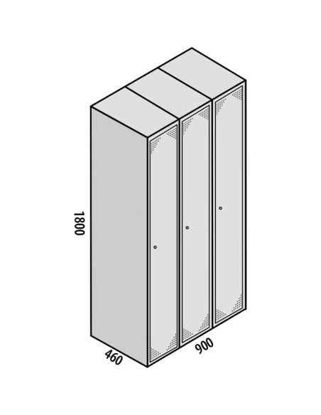 TAQUILLA MONTADA ECO 1 PUERTA - 3 MÓDULOS