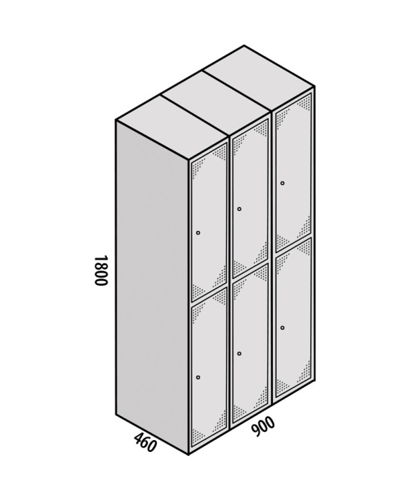 TAQUILLA MONTADA ECO 2 PUERTAS - 3 MÓDULOS