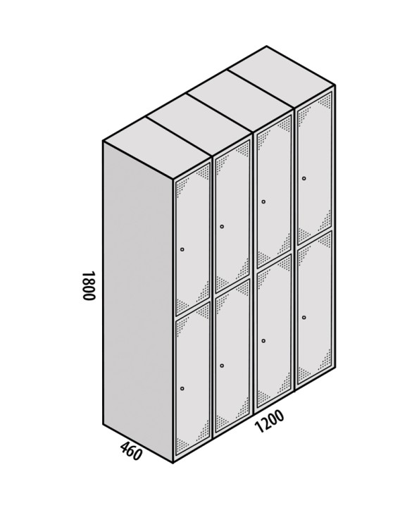 TAQUILLA MONTADA ECO 2 PUERTAS - 4 MÓDULOS