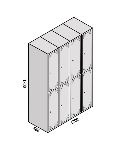 TAQUILLA MONTADA ECO 2 PUERTAS - 4 MÓDULOS