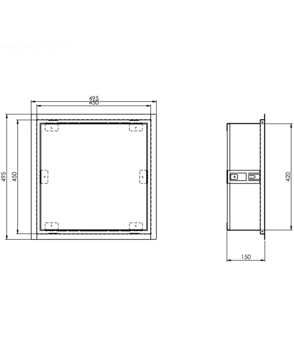 ARMARIO ICT 450x450x150 BLANCO EMPOTRAR