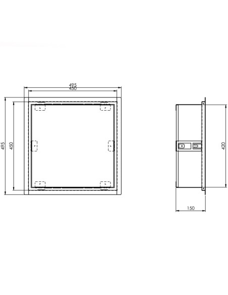 ARMARIO ICT 450x450x150 BLANCO EMPOTRAR